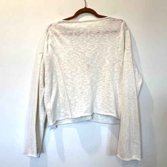 NEW Velvet Graham & Spencer Gabriel Cardigan Sweater White Medium Linen Cotton - Picture 3 of 10